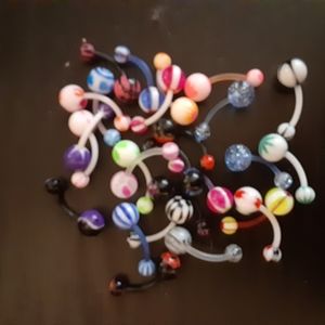 Mixed plastic belly button rings
